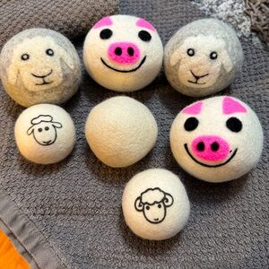 7 Wool Dryer Balls - Natural Fabric Softener & Reusable